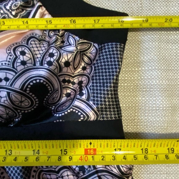 Le Chateau Vintage Black Pink Babydoll Satin Feminine Party Top- Sz-L - Picture 14 of 16